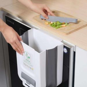 Hanging Foldable Bin Folding Small Kitchen Trash Can Hanging Trash