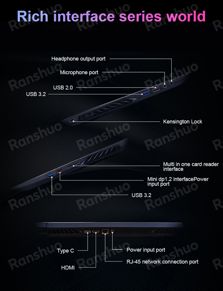 Weight 2.6kg 17 Inch Display Laptop RTX3060 RTX3070 Graphics Card 4G 8G RAM