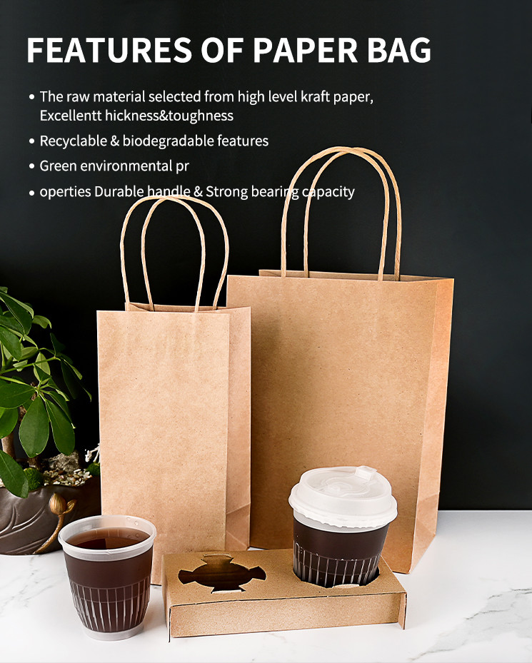 Eco Conscious Stylish Takeaway Paper Bags With Handles For Events Parties