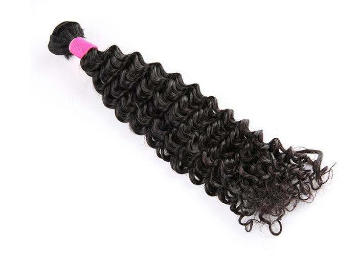Deep Curly Double Drawn Human Hair For Wedding Gifts / Double Drawn Weave Hair Extensions