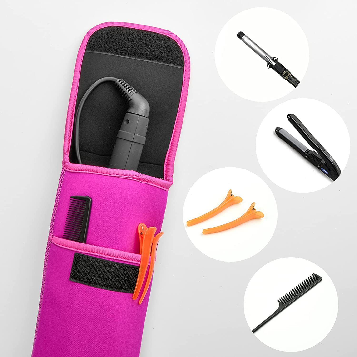Heat Resistant Cover Hair Straightener Storage Bag Flat Iron Storage Pouch 20*10cm