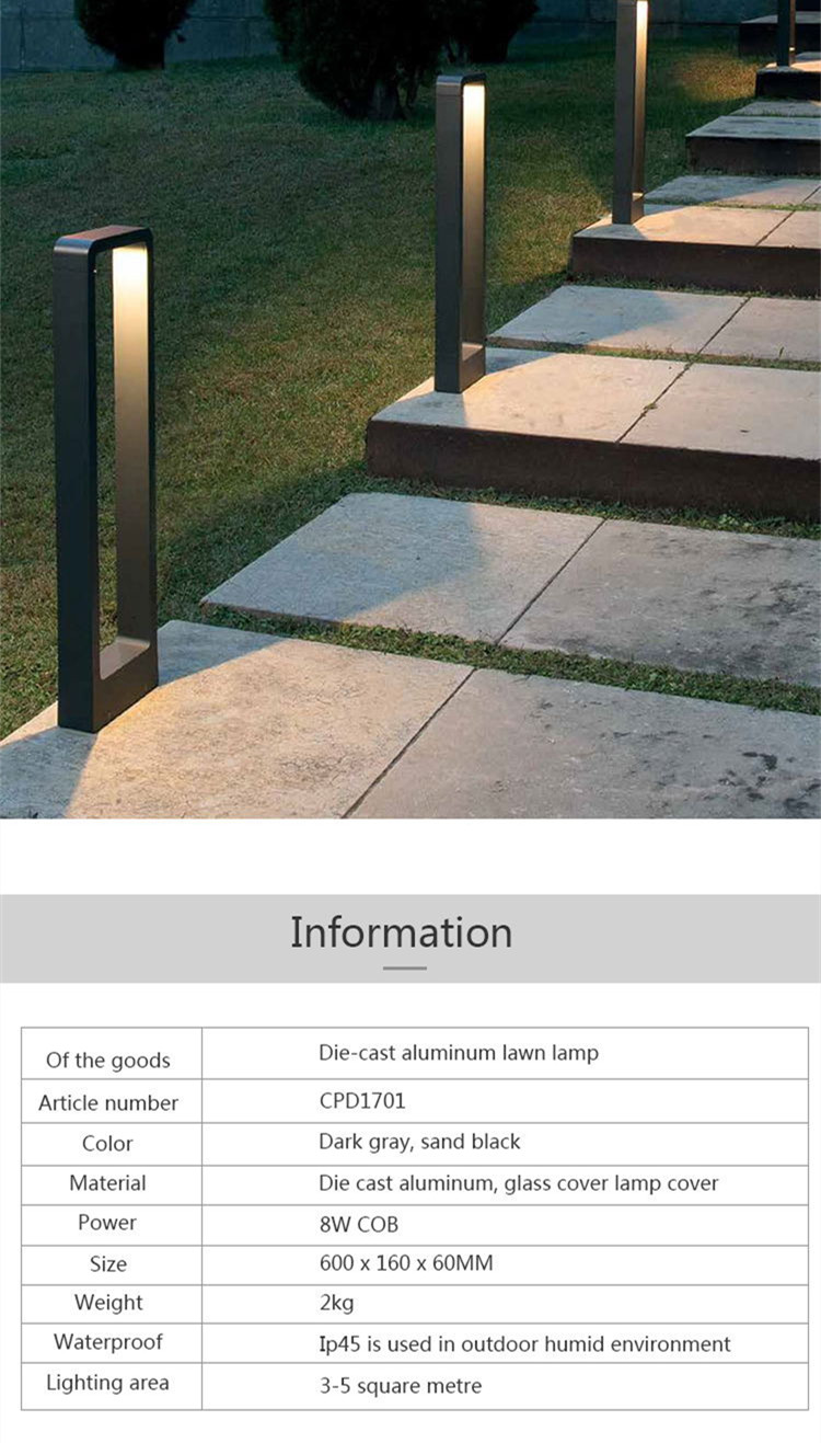 300mm Short Outdoor Lawn Lights 7w Energy Saving With Remote Control Function