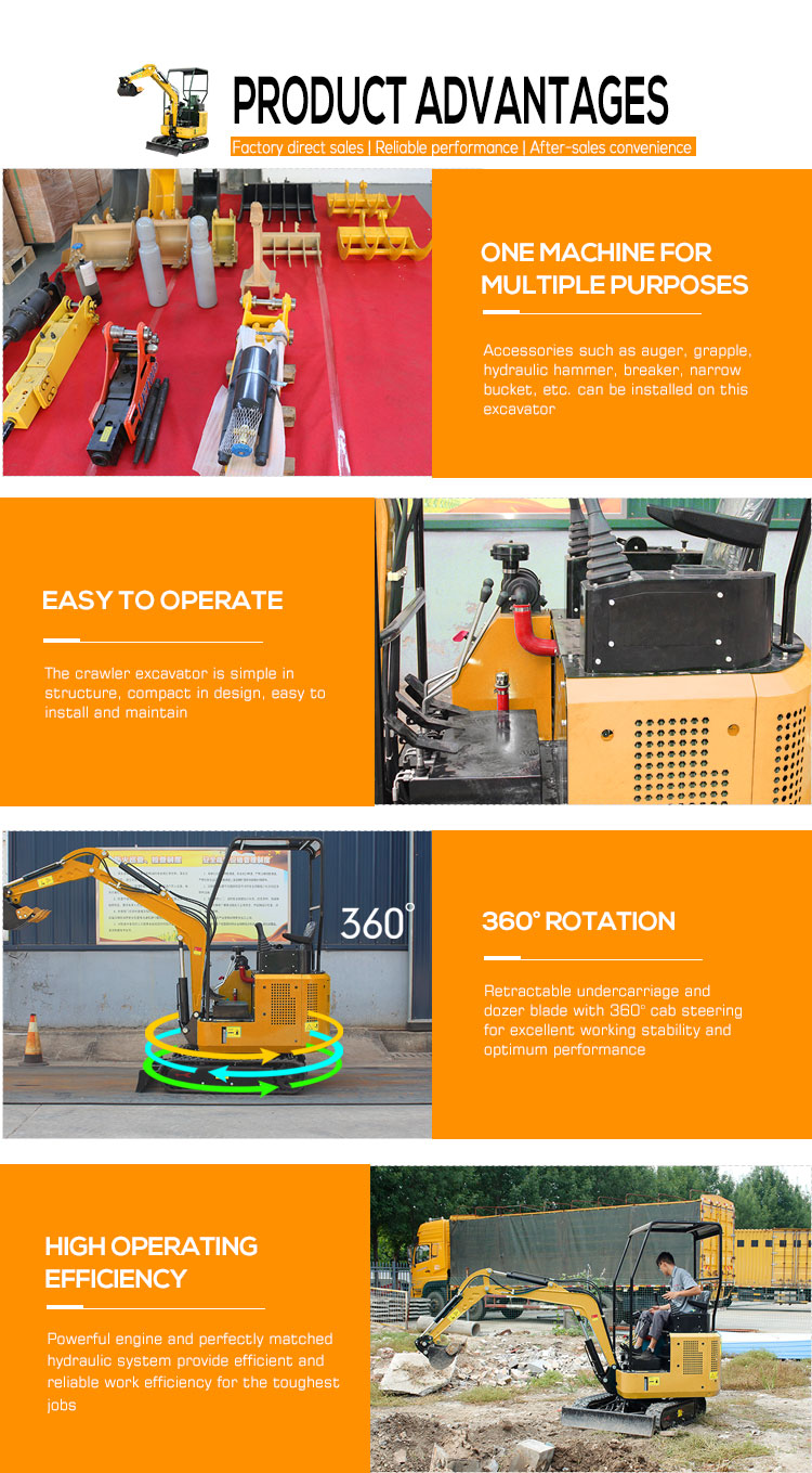 1.8 ton Mini Small Crawler Excavator with 1100mm Track Gauge at Mini Excavator Prices