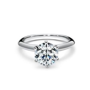 China T Classic 6 Prongs Engagement Ring Solitaire Ring 18K White Gold/Platinum Customization on sale