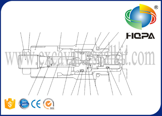 YN22V00002F1 Vice Relief Valve for Excavator Kobelco SK120-5