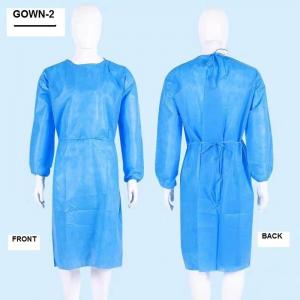 China PP Disposable Medical Gowns Lightweight Non Woven With Elastic Cuff Non Sterile on sale