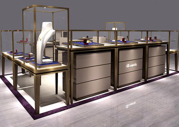 Non - Toxic Materials Jewelry Showcase Kiosk Hidden Various Colors LED Strip