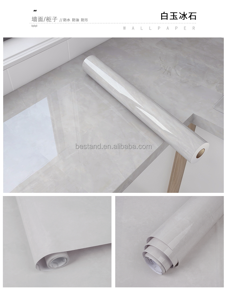 Waterproof Marble Wall Sticker Wallpaper Modern Design Style Thicken Peel Off Self Adhesive Kitchen Counter Top Removable