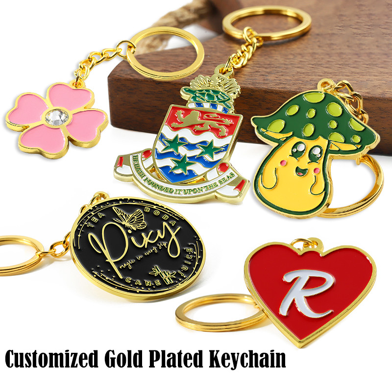 Custom Metal Enamel Keychain Engraving Key Chains Small Keychain Rings