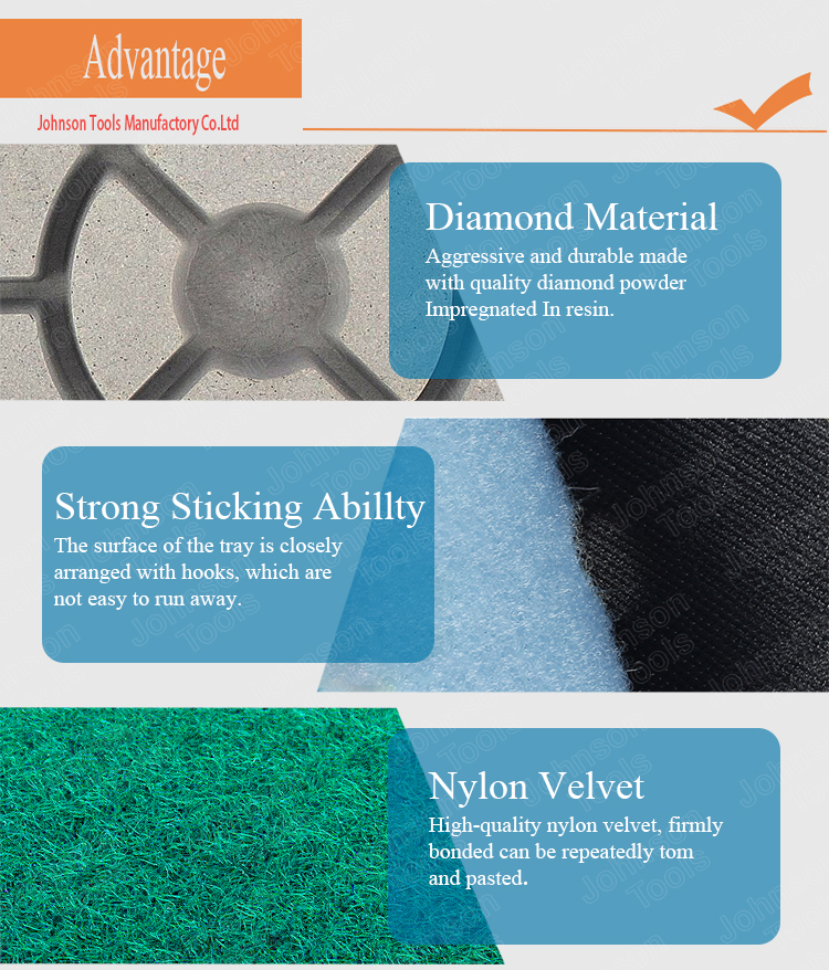 Abrasive Tools 3" Diamond Concrete Polishing Pads Wet Diamond Disc For Polish Concrete Floor