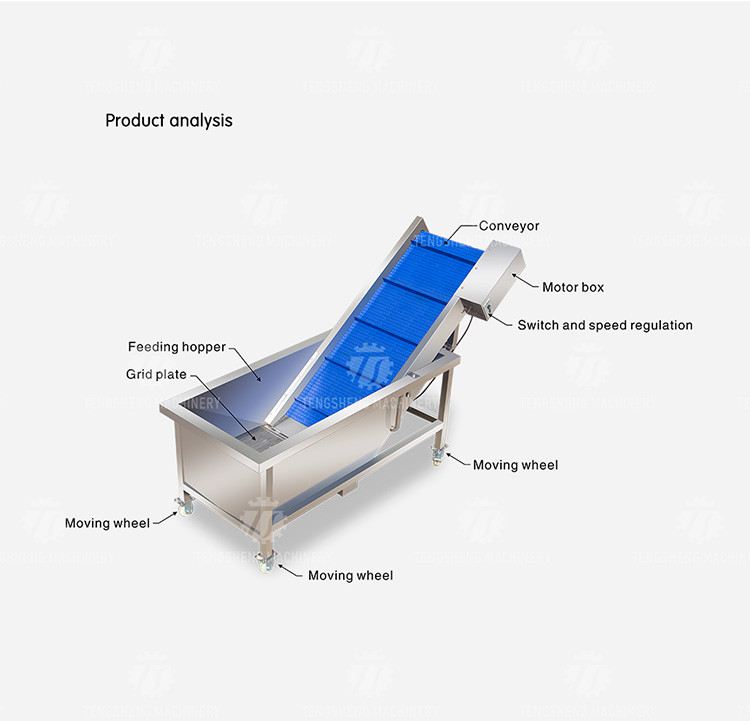 2pcs/Min Industrial Vegetable Processing Machine Automatic Elevator Food Conveying