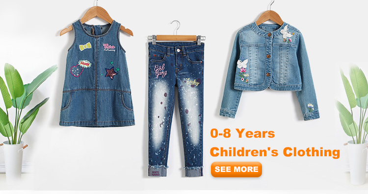 Custom children girls sleeveless cotton gilet denim Jacket