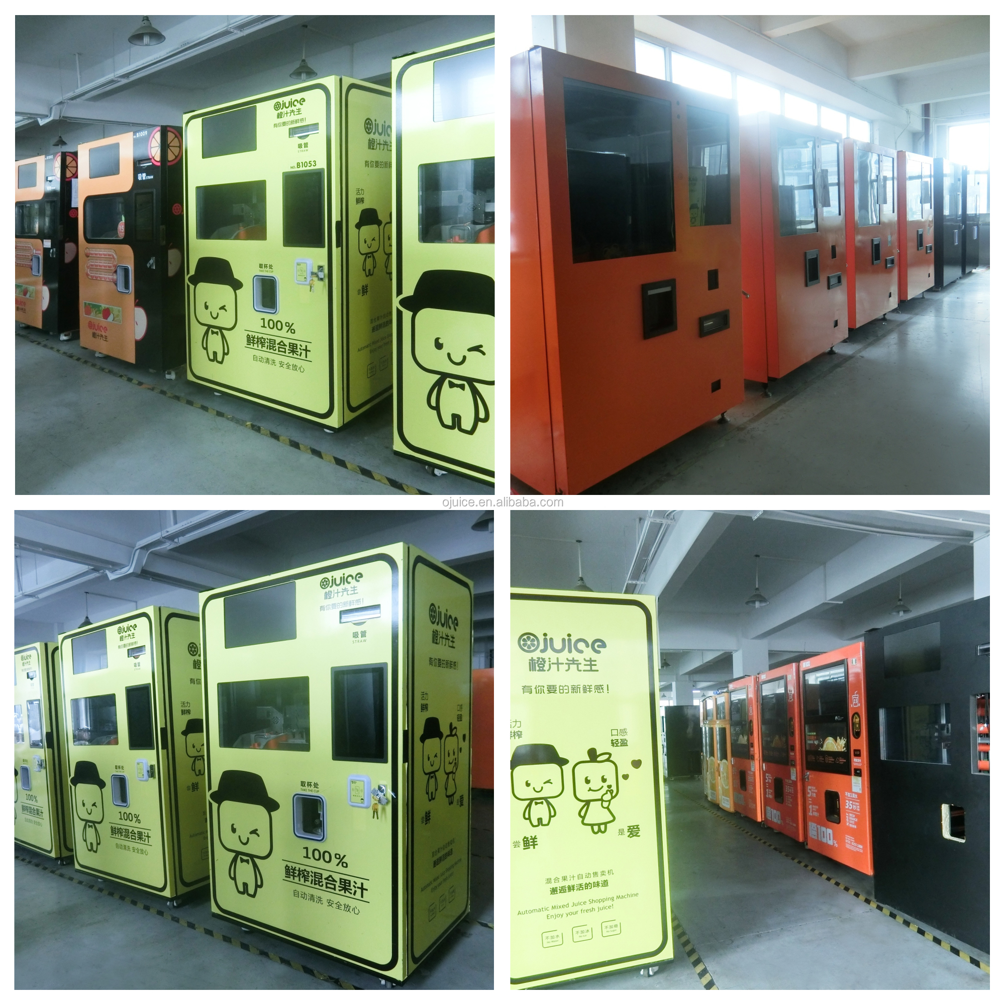 Apple Orange Juice Vending Machine 400W Metal Zinc alloy Customized