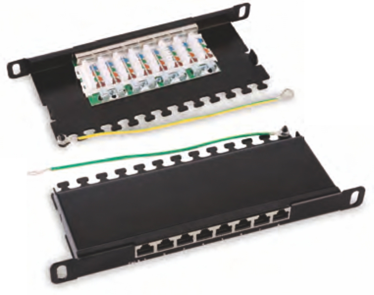 0.5U shielded 12 ports patch panel(Desktop).