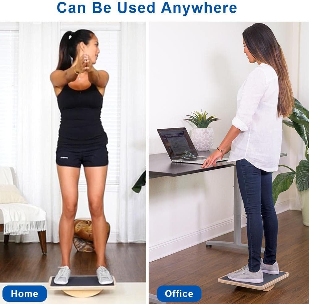 Wood Wobble Exercise Balance Board, Indoor Balance Board for Physical Therapy