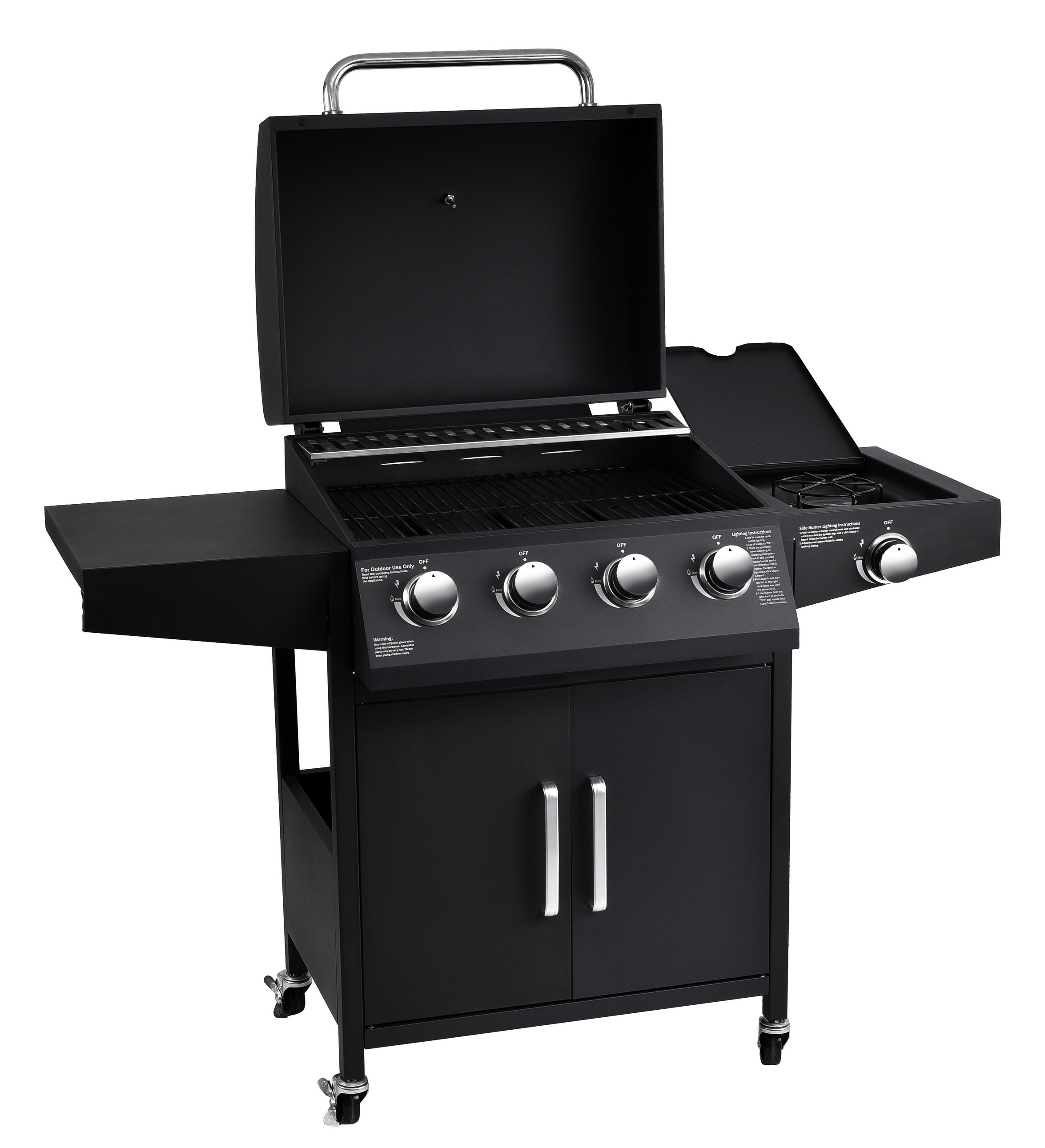 430SS Warming Grid 4 1 Burners Stainless Steel Gas BBQ Grill for Modern Style Cooking