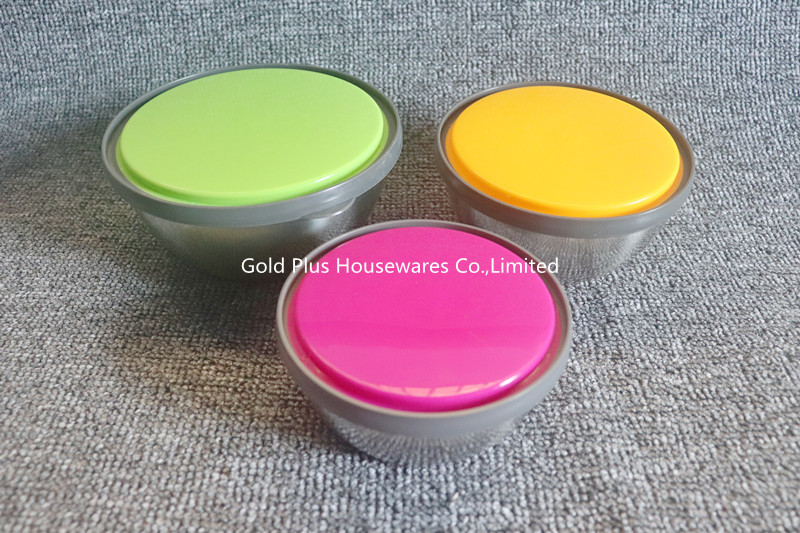 Customized Printing Single Wall Metal Salad Bowl With Airtight Lid