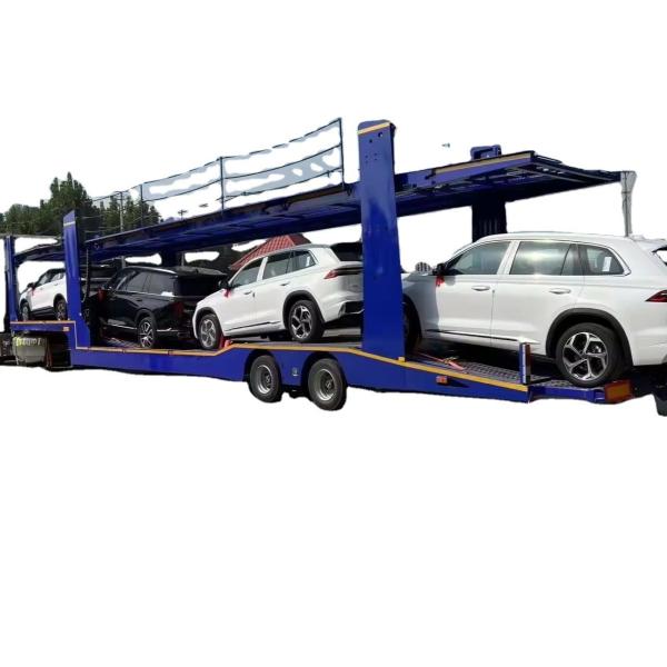 CIMC Factory Direct Stainless Steel 2/3 Axle 8-9 Land Road Car Trailer Semi