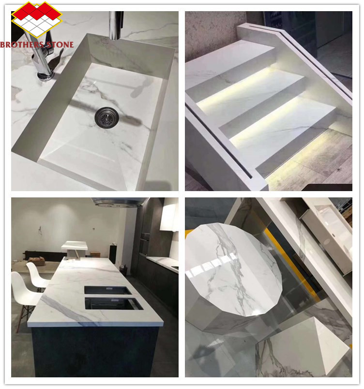 Porcelain Thin Slab Staircase Made in with Customized Polished or Matte Surface Finishing
