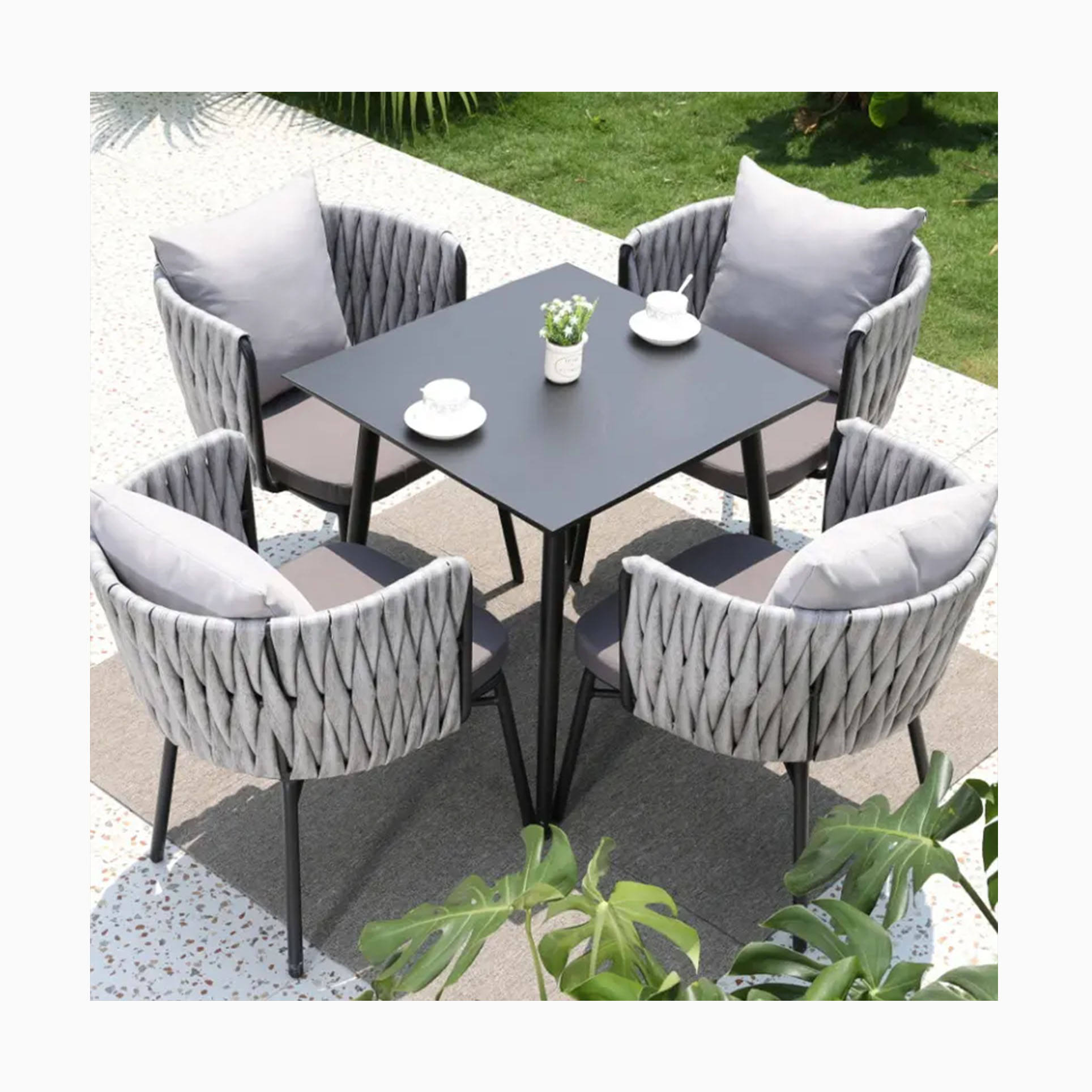 Nordic Style Outdoor Table And Chair Terrace Leisure Patio Table And Chairs