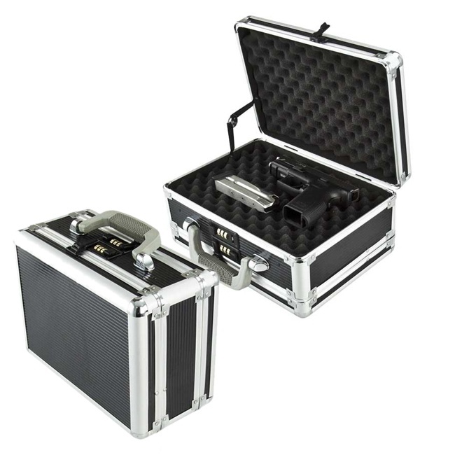 High Grade Beautiful Aluminum Gun Storage Case Handheld Style With Foam
