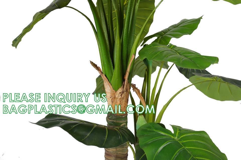Fake Colocasia Esculenta, Plastic variegata artificial Taro, Subtropics Faux Swiss Cheese Plant For Home Garden Office