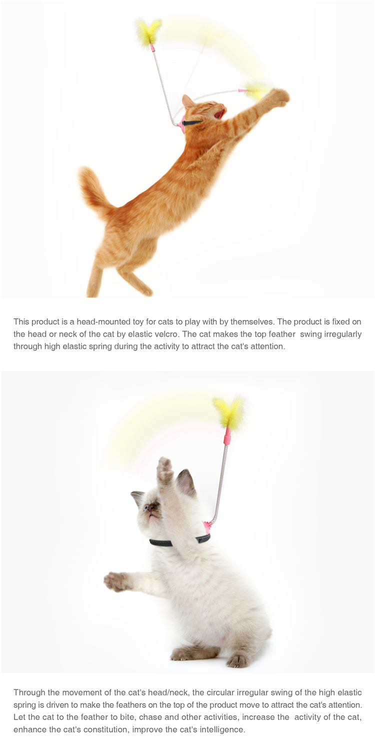 Wholesale Adjustable Pet Interactive Toy Funny Pet Wand Teasing Cat Stick Cat Teaser Stick With Spring Rod