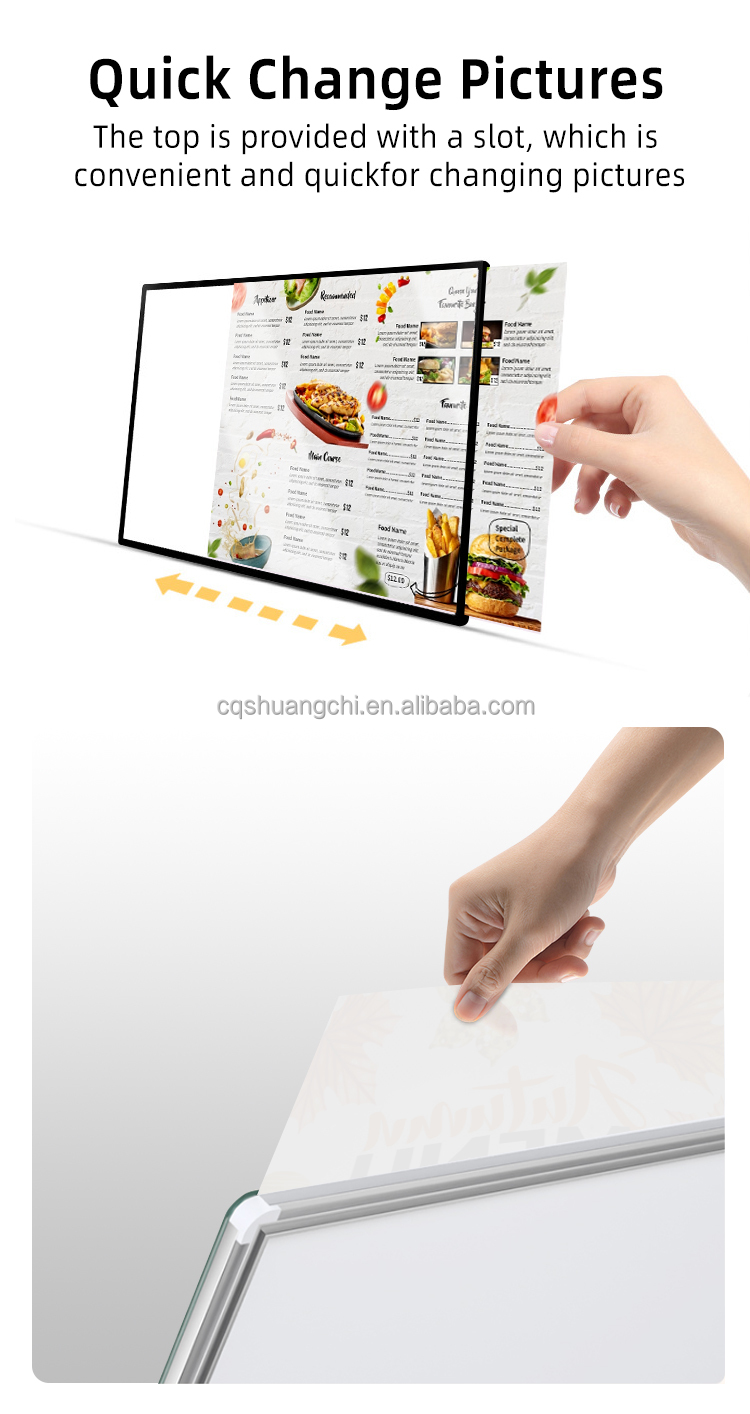 Slim Magnetic Frame LED Light Box for Indoor Advertising Movie Posters A1 A2 A3 A4 A5
