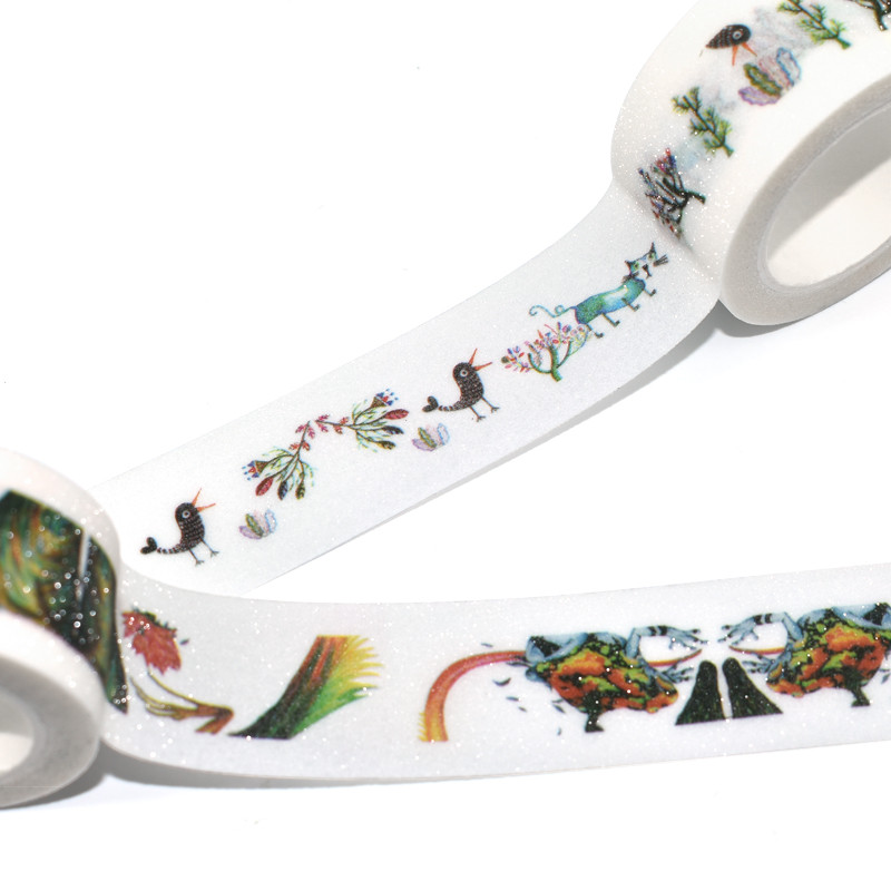 Custom Printed Glitter Washi Tape Waterproof Washi Paper Tape