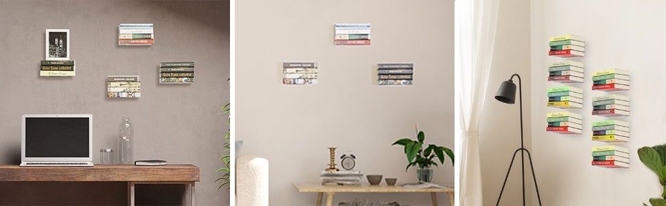 Effortlessly Organize Your Books with Large Rustless Invisible Floating Bookshelf