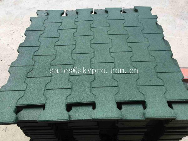 Driveway Rubber Patio Pavers / Anti - Slip Recycled Rubber Flooring Thickness 15