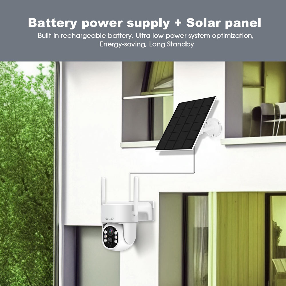 Wireless Solar Battery Camera Outdoor Home WIFI Security Surveillance Waterproof IP66 Solar Battery PTZ Solar Camera