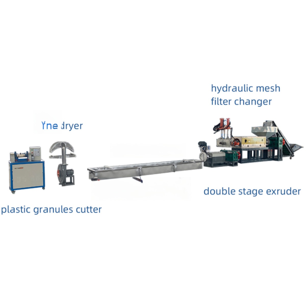 PP PE HDPE LDPE Hard Scrap Pelletizing Machine With Waste Plastic Recycling Function