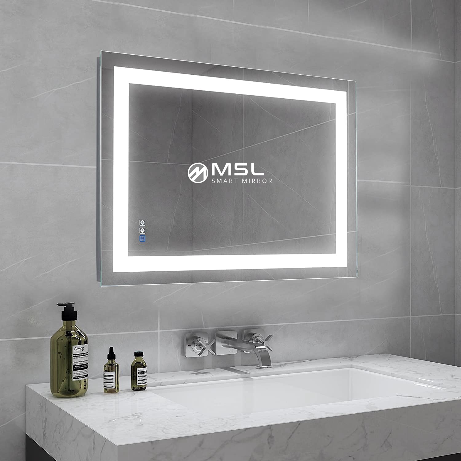5mm LED Round Bathroom Mirror Silver LED Illuminated Bathroom Mirror 3000K - 6000K