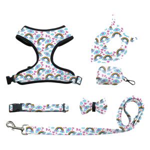  Personalized Custom Dog Cat Harness Sets Adjustable No Pull Luxury Designer Collar and Leash Set with Custom Colors Manufactures