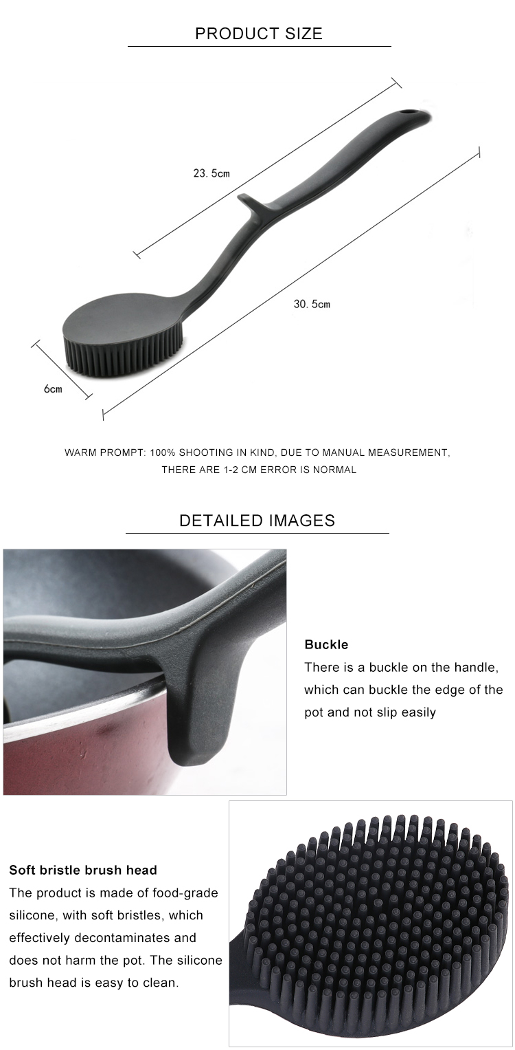 ODM Hangable Silicone Kitchen Utensil Long Handle Brush Tool