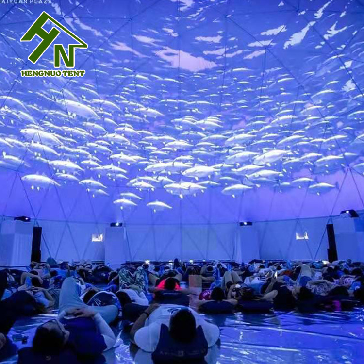 White Geodesic Luxury Dome Tent Diameter 20m For Big Projection Events
