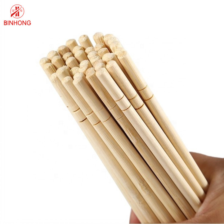 OEM ODM Round Bamboo Compostable Chopsticks Custom Logo Packing