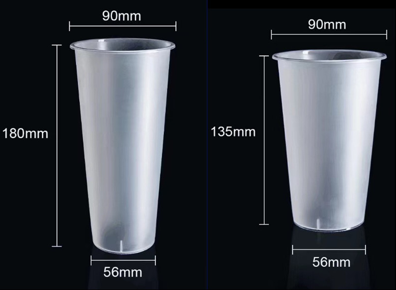 Milkshake Juice Tea PP Disposable Plastic Cups Custom Printing Vasos 16oz 500ml