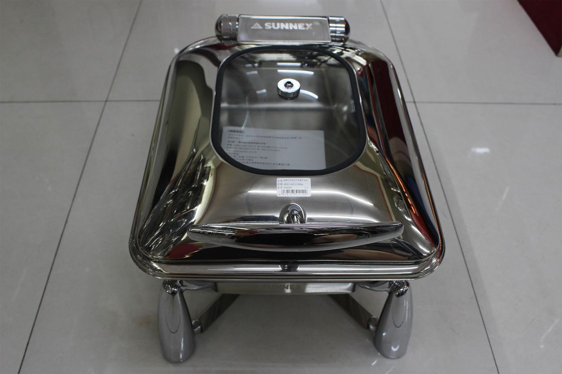 Food Warm Stainless Steel Cookwares , Hydraulic Induction Chafing Dish
