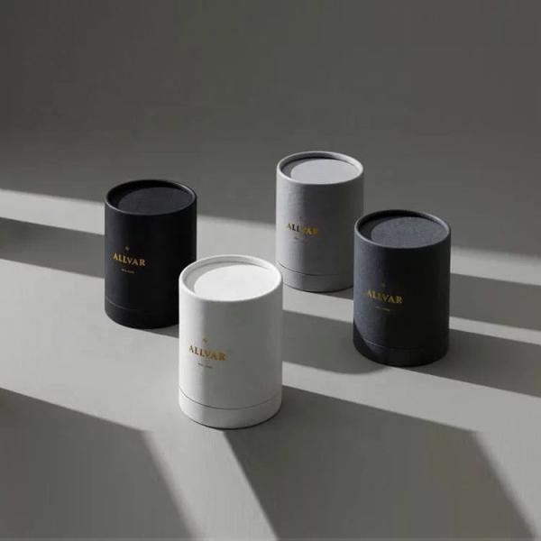 Recycled Custom Cosmetics Packaging Box Containers Made Round Kraft Paper Tube