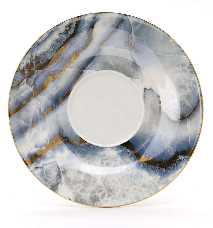 Marble design high-end cup and saucer gift set porcelain coffee tea cups and saucers