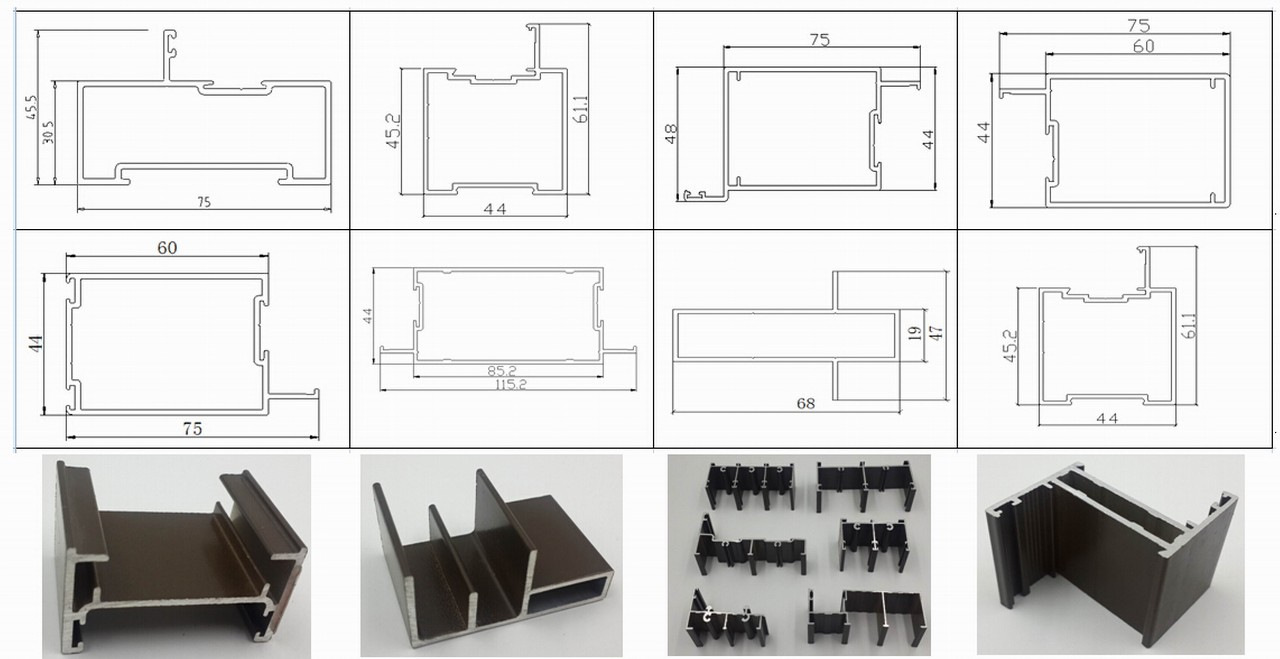 Powder Coating Black Aluminum Window and Door Extrusion Profiles for Tanzania