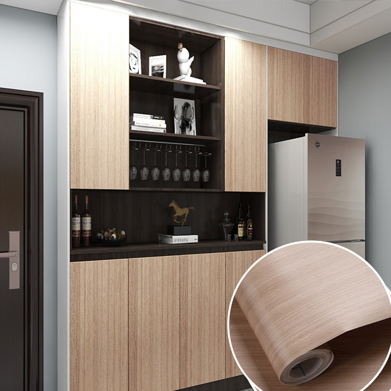 PVC Retro Wood Grain Self-Adhesive Wallpaper Peel And Stick Waterproof Stickers Removable Anti-Scratch For Kitchen