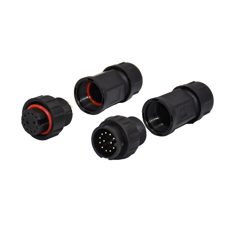 12P Waterproof Data Connector M19 IP67 M19 Screw Locking Black