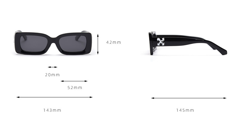 Colorful Lens Small 143MM Trendy Rectangle Frame Sunglasses BSCI TR90