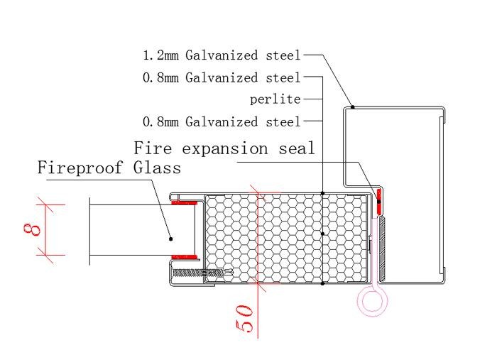 Customized Hotel Fire Proof Windows Vision Glass Perlite Filling