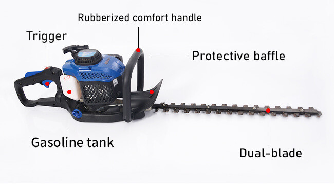 22.5cc Handheld Cordless Hedge Trimmer Single Cylinder Gas Powered Bush Trimmer