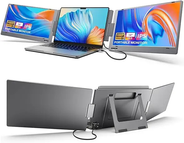 14 Inch Ips HD 1080p Multi Triple Monitor Extender For Laptop For Win Laptop