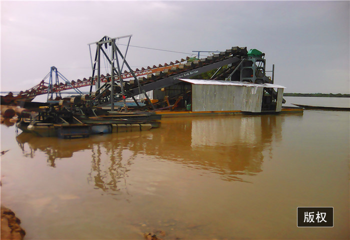 Gold Panning Bucket Chain Dredger 15m Dredging Depth ISO9001 Certified